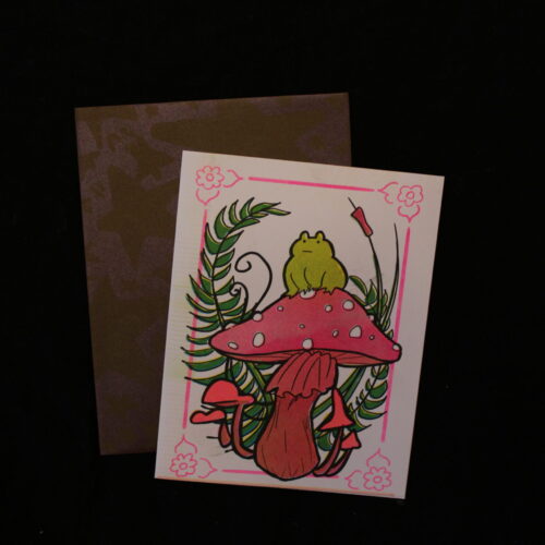 Frog on a Mushroom Stationary Set